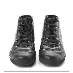 Imprime Monogram High Top Sneakers. Black EUR 38.5/US 7.5